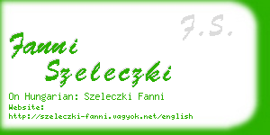 fanni szeleczki business card